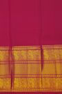 Kancheepuram Silk Reddish Pink Saree With Gandaberunda Buttis Body