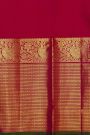 Kancheepuram Silk Red Saree With Parrot Buttis Body