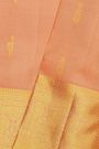 Kancheepuram Silk Peach Saree With Florals And Buttis Body