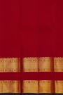 Kancheepuram Silk Red Saree With Florals And Peacock Buttis Body
