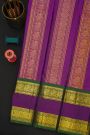 Kancheepuram Silk Navy Blue Saree With Zari Lines Body And Gap Border