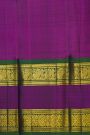 Kancheepuram Silk Navy Blue Saree With Zari Lines Body And Gap Border