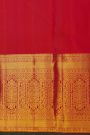 Kancheepuram Silk Red Saree With Florals And Leaves Border