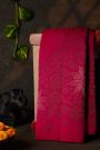 Kancheepuram Silk Rani Pink Saree With Florals And Leaves Body