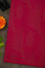 Kancheepuram Silk Rani Pink Saree With Florals And Leaves Body