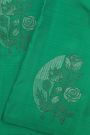 Kancheepuram Silk Leaf Green Saree With Florals And Leaves Body