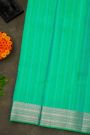 Kancheepuram Silk Mint Green Saree With Florals And Paisleys In Jaal Border