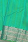 Kancheepuram Silk Mint Green Saree With Florals And Paisleys In Jaal Border
