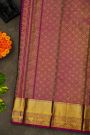 Kancheepuram Silk Bottle Green Saree With Checks And Parrot Buttis Body