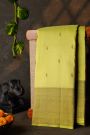 Kancheepuram Silk Lime Yellow Saree With Diamonds In Zari Border