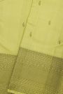 Kancheepuram Silk Lime Yellow Saree With Diamonds In Zari Border