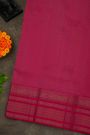 Kancheepuram Silk Dark Pink Saree With Floral And Peacock Buttis Body