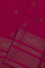 Kancheepuram Silk Dark Pink Saree With Floral And Peacock Buttis Body