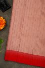 Kancheepuram Silk Peach Pink Saree With Zari Lines And Florals Body