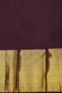 Kancheepuram Silk Dark Wine Saree With Gandaberunda Buttis And Birds Body
