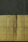 Kancheepuram Silk Bottle Green Saree With Florals And Buttis Body