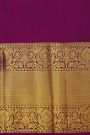Kancheepuram Silk Bottle Green Saree With Florals And Leaves Border
