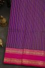 Venkatagiri Silk Violet Saree With Peacock Motif And Gap Border