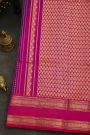 Venkatagiri Silk Violet Saree With Peacock Motif And Gap Border