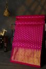 Venkatagiri Silk Rani Pink Saree With Florals And Peacocks Border