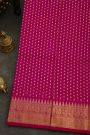 Venkatagiri Silk Rani Pink Saree With Florals And Peacocks Border