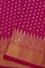 Venkatagiri Silk Rani Pink Saree With Florals And Peacocks Border