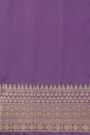 Venkatagiri Silk Lavender Saree With Florals And Paisley Border
