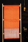 Venkatagiri Silk Orange Saree With Zari Lines And Buttis
