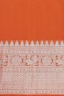Venkatagiri Silk Orange Saree With Zari Lines And Buttis