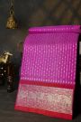 Venkatagiri Silk Rani Pink Saree With Florals And Elephants Border