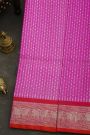 Venkatagiri Silk Rani Pink Saree With Florals And Elephants Border
