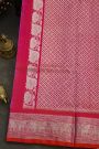 Venkatagiri Silk Rani Pink Saree With Florals And Elephants Border