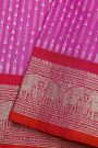Venkatagiri Silk Rani Pink Saree With Florals And Elephants Border