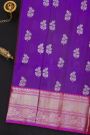 Venkatagiri Silk Violet Saree With Florals And Buttis Body