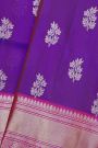 Venkatagiri Silk Violet Saree With Florals And Buttis Body