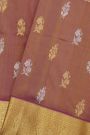 Venkatagiri Silk Mauve Pink And Orange Saree With Florals And Leaves Yallis Border