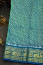 Venkatagiri Silk Sea Green Saree With Floral And Leaves Border