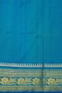 Venkatagiri Silk Sea Green Saree With Floral And Leaves Border