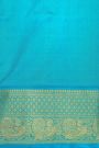 Venkatagiri Silk Mint Green Saree With Florals And Peacocks Border