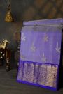 Venkatagiri Silk Lavender Saree With Peacock And Elephant Border