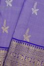 Venkatagiri Silk Lavender Saree With Peacock And Elephant Border