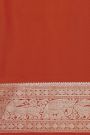 Venkatagiri Silk Red Saree With Elephants And Yali Border