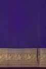 Venkatagiri Silk Dark Violet Saree With Florals And Peacocks Motif Border