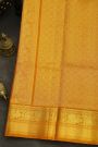 Venkatagiri Silk Peach Orange Saree With Floral And Leaf Body