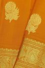 Venkatagiri Silk Peach Orange Saree With Floral And Leaf Body