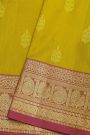 Venkatagiri Silk Mehendi Green Saree With Peacock And Floral Zari Border