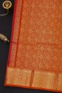 Venkatagiri Silk Red Saree With Peacocks And Elephants Border