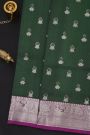 Venkatagiri Silk Bottle Green Saree With Florals And Buttis Body