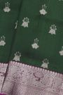Venkatagiri Silk Bottle Green Saree With Florals And Buttis Body