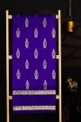 Venkatagiri Silk Royal Blue Saree With Florals And Buttis Body